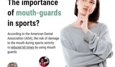 The cover image for an article stressing on the importance of mouthguards in sports